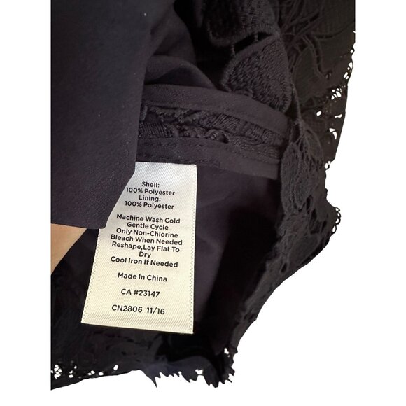 Vintage Talbots Navy Lace Sheath Dress 14P Petites Sleeveless Floral Pattern - Picture 7 of 7